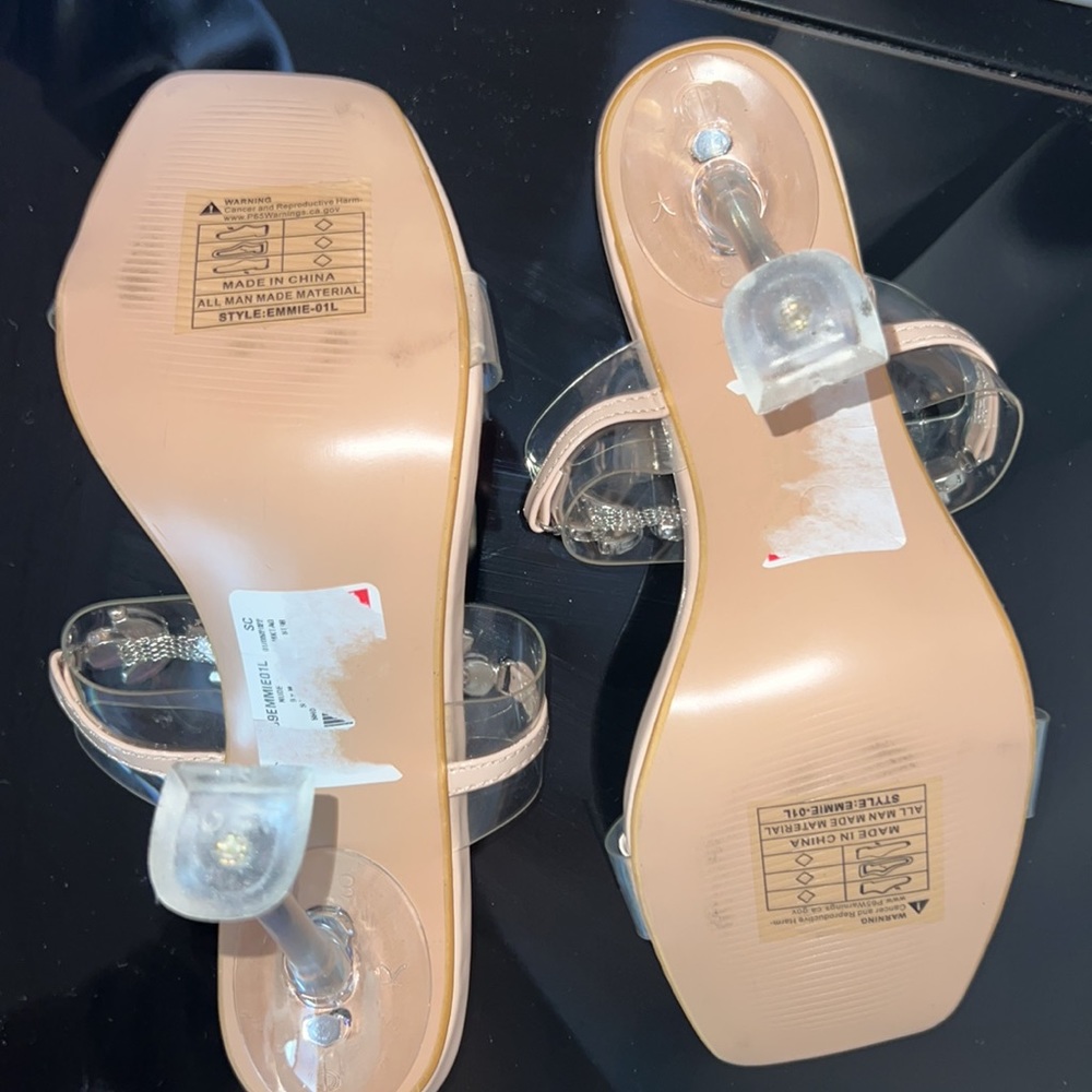 Olivia+Kate heels Jewel Clear Straps Sz 9 - Picture 5 of 10